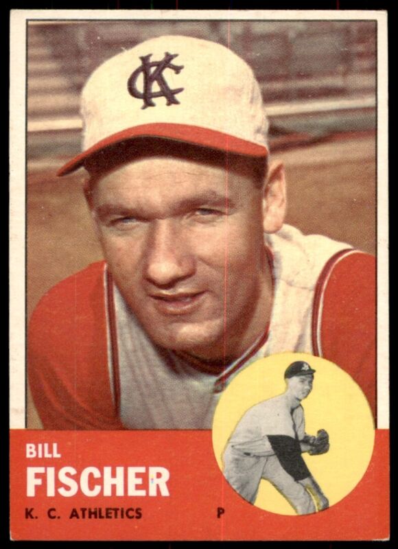 1963 TOPPS BILL FISCHER 301 EXMT BASEBALL KANSAS CITY ATHLETICS