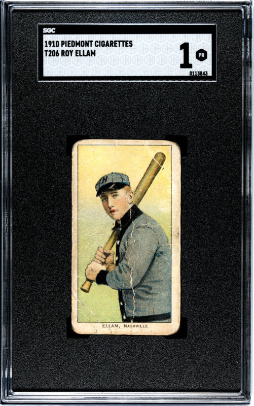 1909 T206 ROY ELLAM POOR PIEDMONT 350 SOUTHERN LEAGUE SGC 1 NASHVILLE VOLUNTEERS