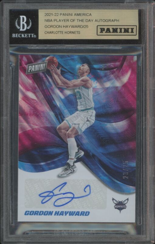 2021 PANINI PLAYER OF THE DAY GORDON HAYWARD AUTOGRAPH 23/25 CHARLOTTE HORNETS