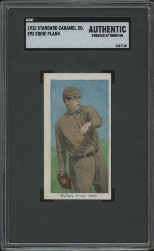 1910 E93 EDDIE PLANK 25 EX STANDARD CARAMEL SGC A PHILADELPHIA ATHLETICS