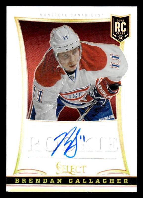 2013 SELECT BRENDAN GALLAGHER 295 NRMT-MT RC AUTOGRAPH PRIZMS 28/99 CANADIENS