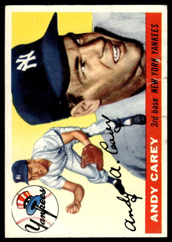 1955 TOPPS ANDY CAREY 20 GOOD BASEBALL NEW YORK YANKEES