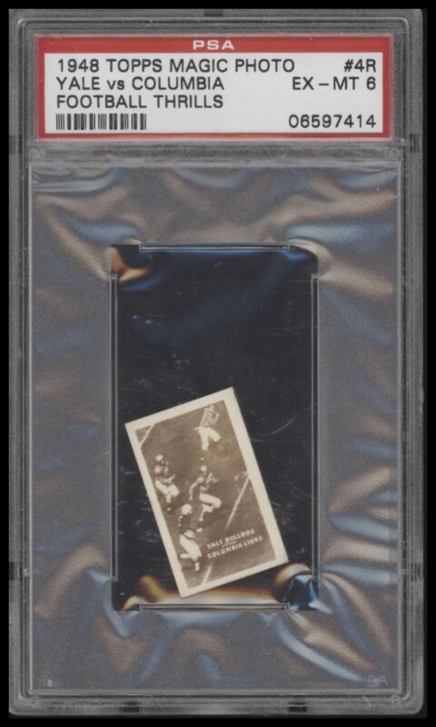 1948 TOPPS MAGIC PHOTOS YALE VS COLUMBIA 4R EXMT FOOTBALL THRILLS PSA 6 FOOTBALL