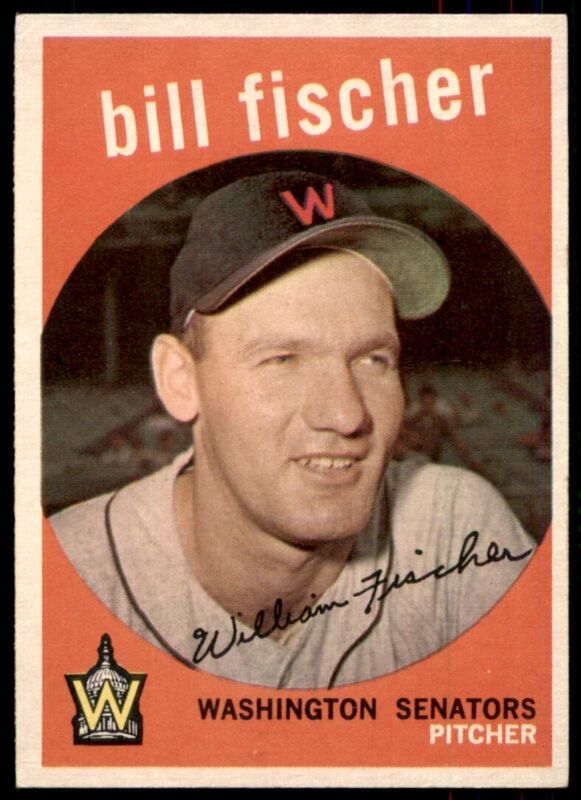 1959 TOPPS BILL FISCHER 230 EX BASEBALL WASHINGTON SENATORS