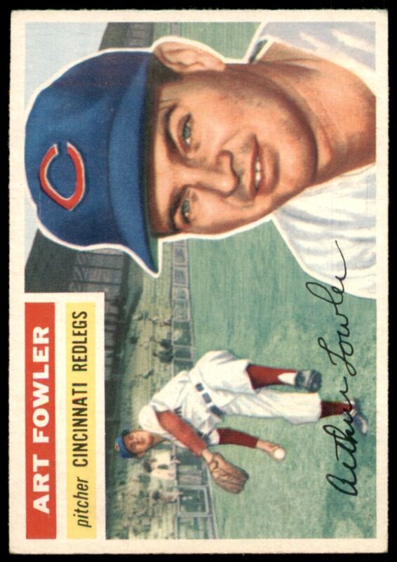 1956 TOPPS ART FOWLER 47 EXMT BASEBALL CINCINNATI REDS
