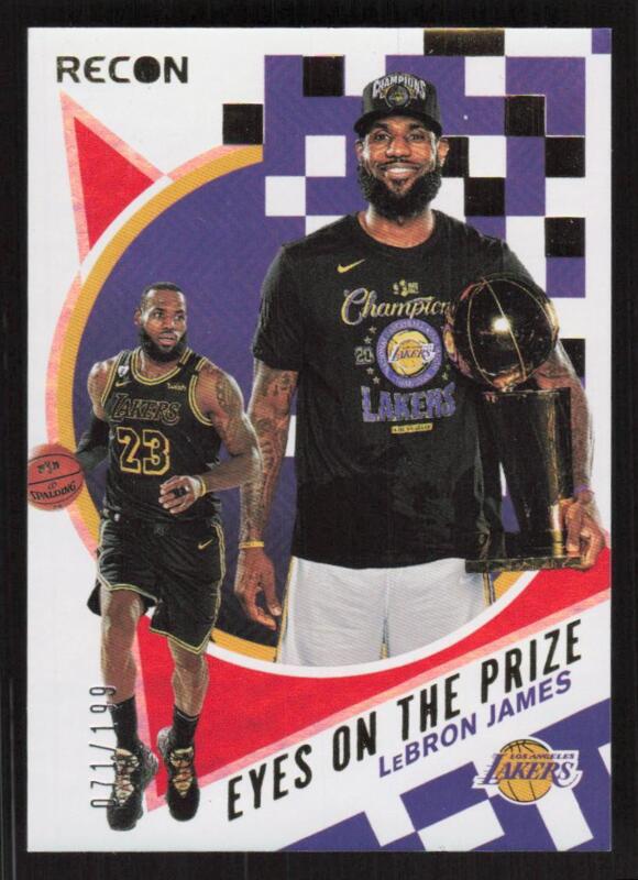 2020 PANINI RECON LEBRON JAMES 4 EYES ON THE PRIZE RED 71/199 LOS ANGELES LAKERS