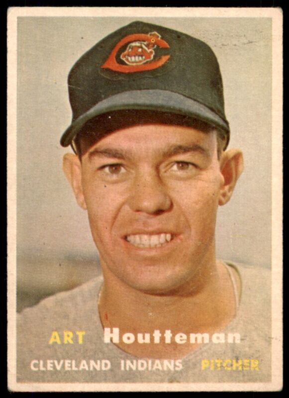 1957 TOPPS ART HOUTTEMAN 385 EX BASEBALL CLEVELAND INDIANS