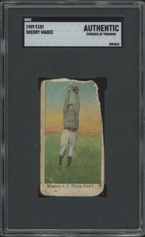 1909 E102 SHERRY MAGEE NNO POOR SGC A BASEBALL PHILADELPHIA PHILLIES