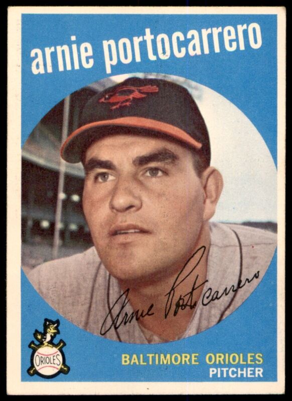 1959 TOPPS ARNIE PORTOCARRERO 98 EX BASEBALL BALTIMORE ORIOLES