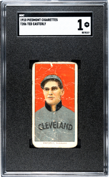 1909 T206 TED EASTERLY NNO POOR PIEDMONT 350 SGC 1 BASEBALL CLEVELAND NAPS