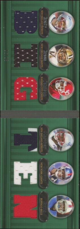 2007 TOPPS TRIPLE THREADS TOM BRADY 8 BREES BURRESS JOHNSON COMBOS EMERALD 6/18