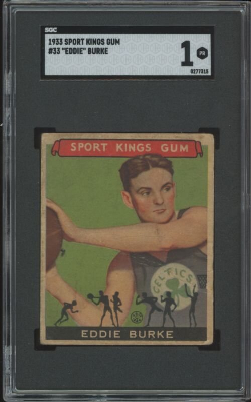 1933 GOUDEY SPORT KINGS EDDIE BURKE 33 POOR RC SGC 1 BASKETBALL BOSTON CELTICS