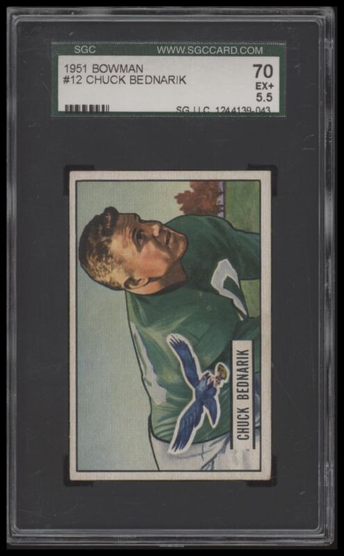 1951 BOWMAN CHUCK BEDNARIK 12 EX+ SGC 5.5 FOOTBALL PHILADELPHIA EAGLES