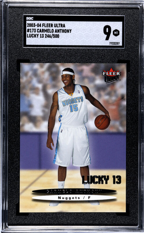 2003 ULTRA CARMELO ANTHONY 173 MINT RC LUCKY 13 246/500 SGC 9 BASKETBALL NUGGETS