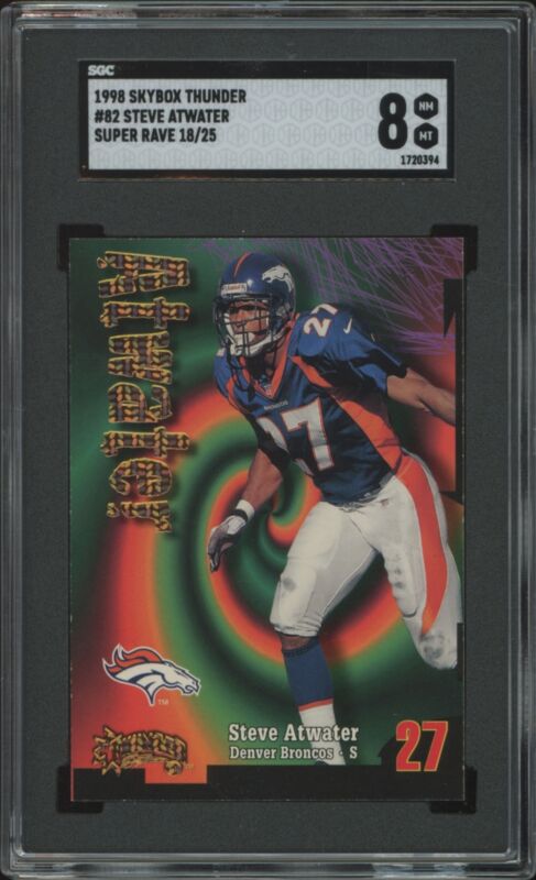 1998 SKYBOX THUNDER STEVE ATWATER 82 NRMT-MT SUPER RAVE 18/25 SGC 8 BRONCOS