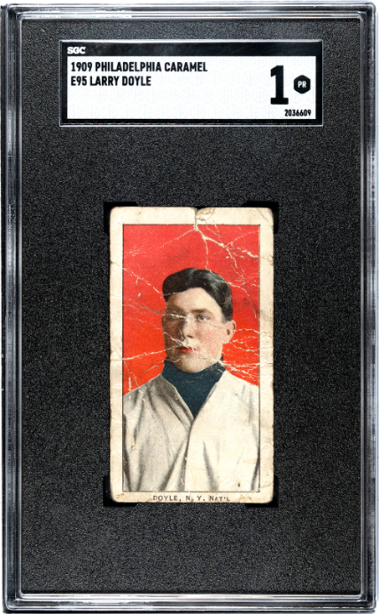 1909 E95 LARRY DOYLE NNO POOR PHILADELPHIA CARAMEL SGC 1 NEW YORK GIANTS