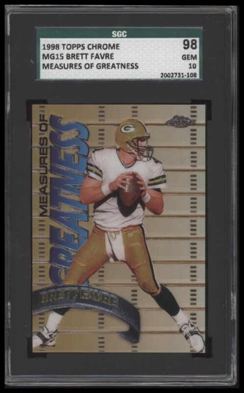 1998 TOPPS CHROME BRETT FAVRE MG15 GEM MEASURES OF GREATNESS SGC 10 PACKERS