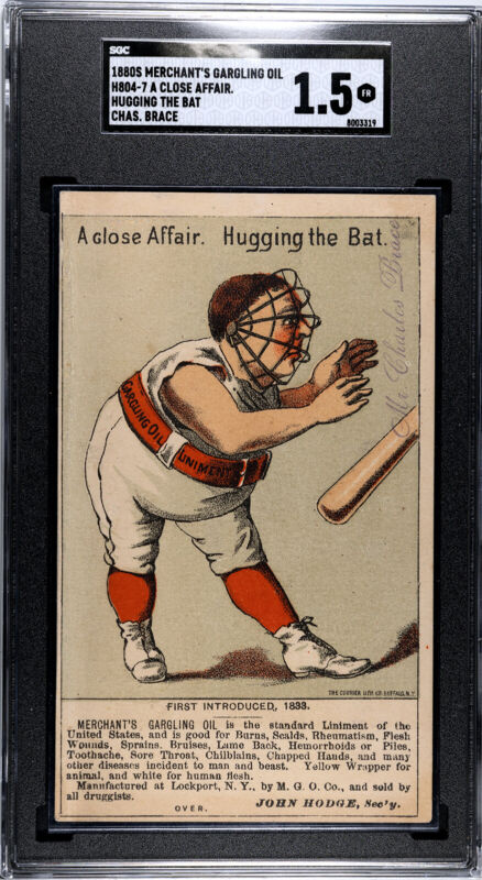 1880 H804-7 CLOSE AFFAIR. HUGGING THE BAT. FAIR MERCHANT'S GARGLING OIL SGC 1.5