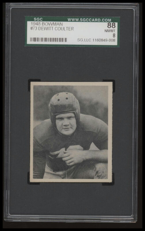 1948 BOWMAN DEWITT COULTER 73 NRMT-MT RC SGC 8 FOOTBALL NEW YORK GIANTS