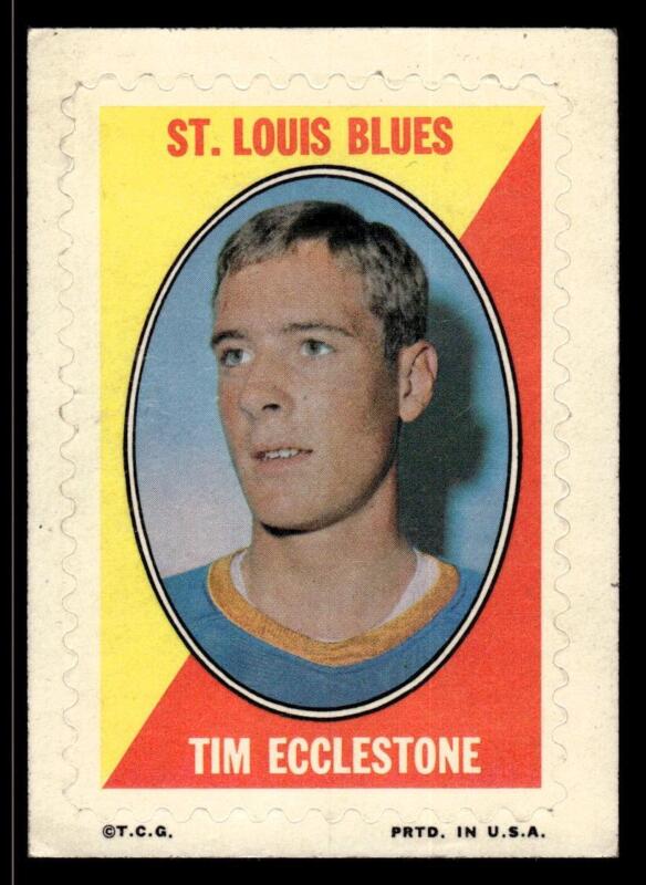 1970 TOPPS TIM ECCLESTONE NNO NRMT STICKER STAMP HOCKEY ST. LOUIS BLUES