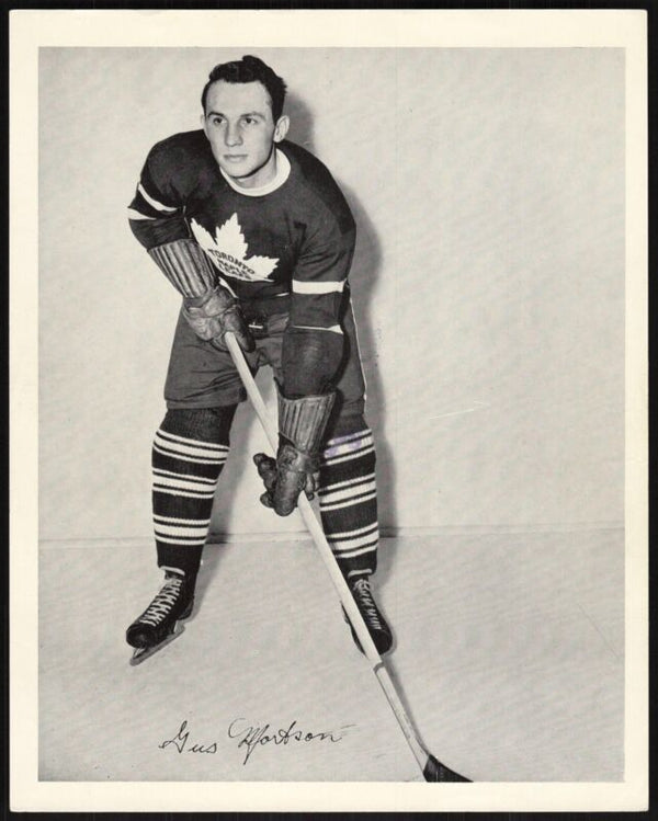 1945-54 QUAKER OATS PHOTOS GUS MORTSON NNO EX HOCKEY TORONTO MAPLE LEAFS