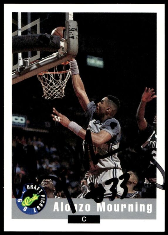 1992 CLASSIC DRAFT ALONZO MOURNING 2 MT XRC PROMO AUTOGRAPH GEORGETOWN HOYAS