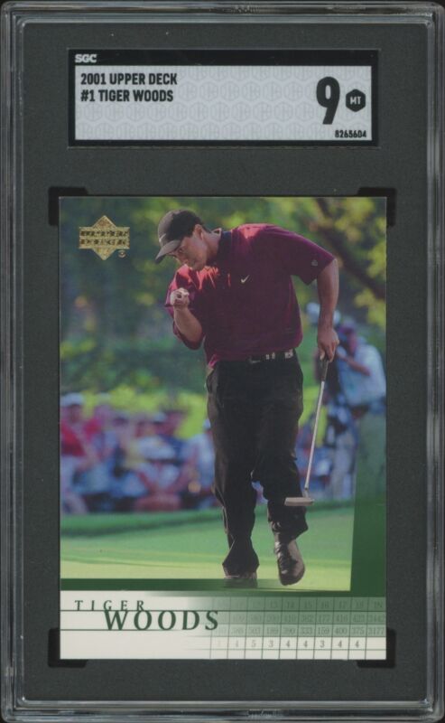 2001 UPPER DECK TIGER WOODS 1 MINT RC SGC 9 GOLF GOLF