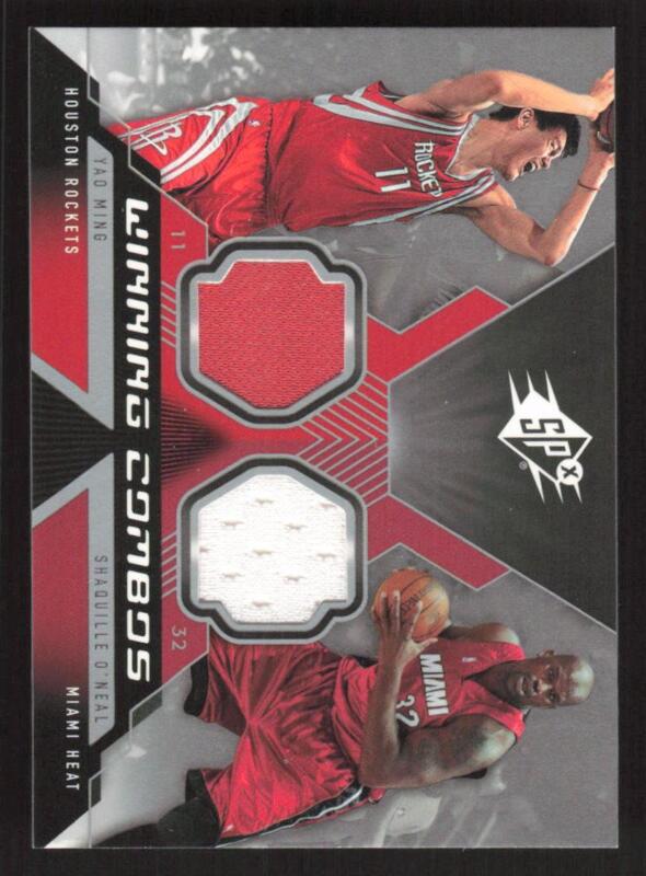 2005 SPX SHAQUILLE O'NEAL WC-YO YAO MING WINNING MATERIALS COMBOS MIAMI HEAT