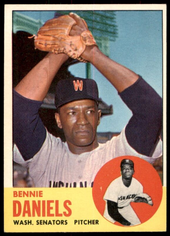 1963 TOPPS BENNIE DANIELS 497 EXMT BASEBALL WASHINGTON SENATORS