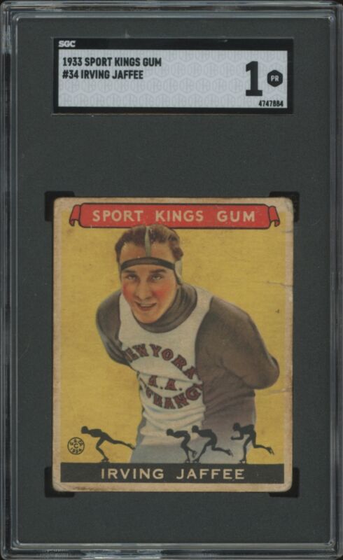 1933 GOUDEY SPORT KINGS IRVING JAFFEE 34 POOR SGC 1 ICE SKATING OLYMPICS