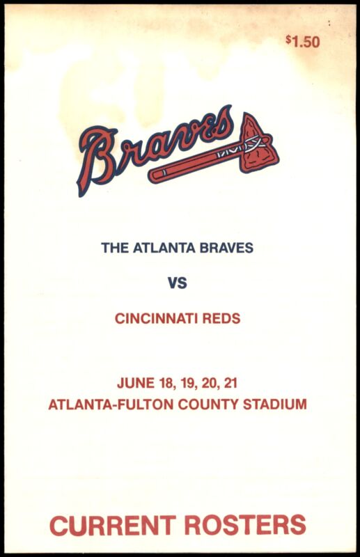 1987 SCORECARD BARRY LARKIN RC W/ STARGELL BASEBALL ATLANTA BRAVES REDS