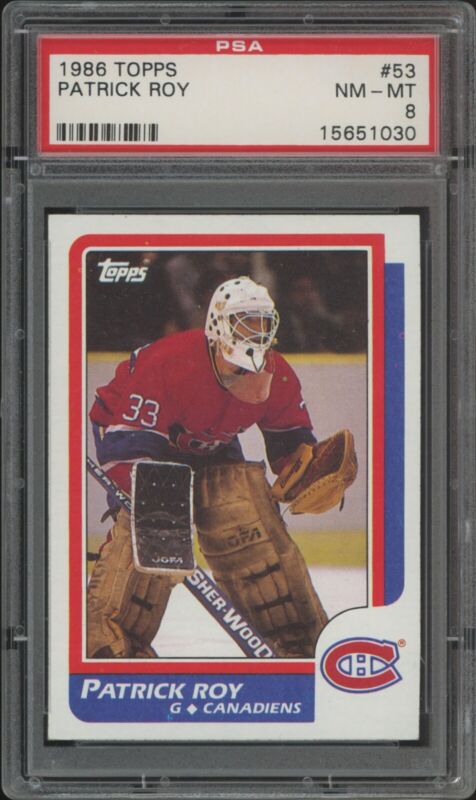 1986 TOPPS PATRICK ROY 53 NRMT-MT RC HOF PSA 8 HOCKEY MONTREAL CANADIENS