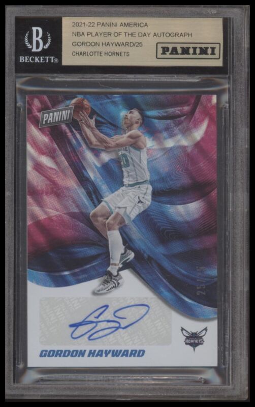 2021 NBA PLAYER OF THE DAY GORDON HAYWARD GH AUTOGRAPH 25/25 CHARLOTTE HORNETS