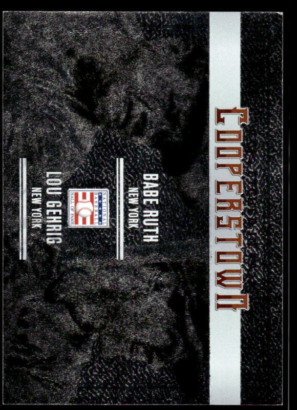 2015 PANINI BABE RUTH 12 LOU GEHRIG ETCHED IN COOPERSTOWN DUAL SILVER YANKEES