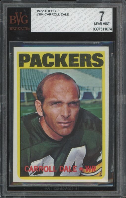 1972 TOPPS CARROLL DALE 304 NRMT RARE HIGH # BVG 7 FOOTBALL GREEN BAY PACKERS