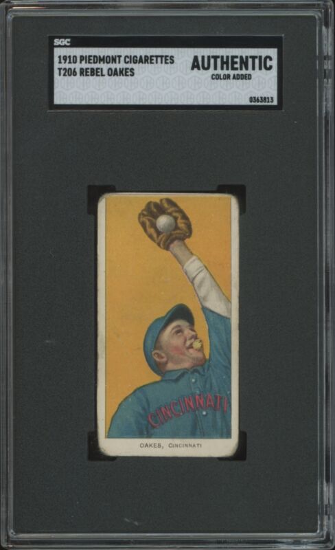 1909 T206 REBEL OAKES NNO FAIR PIEDMONT 350 SGC A BASEBALL CINCINNATI REDS