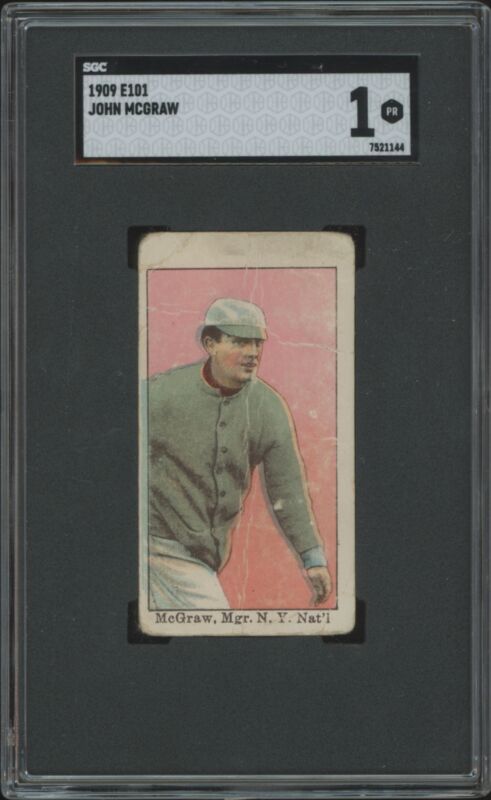 1909 E101 JOHN MCGRAW NNO POOR MANAGER SET OF 50 SGC 1 BASEBALL NEW YORK GIANTS