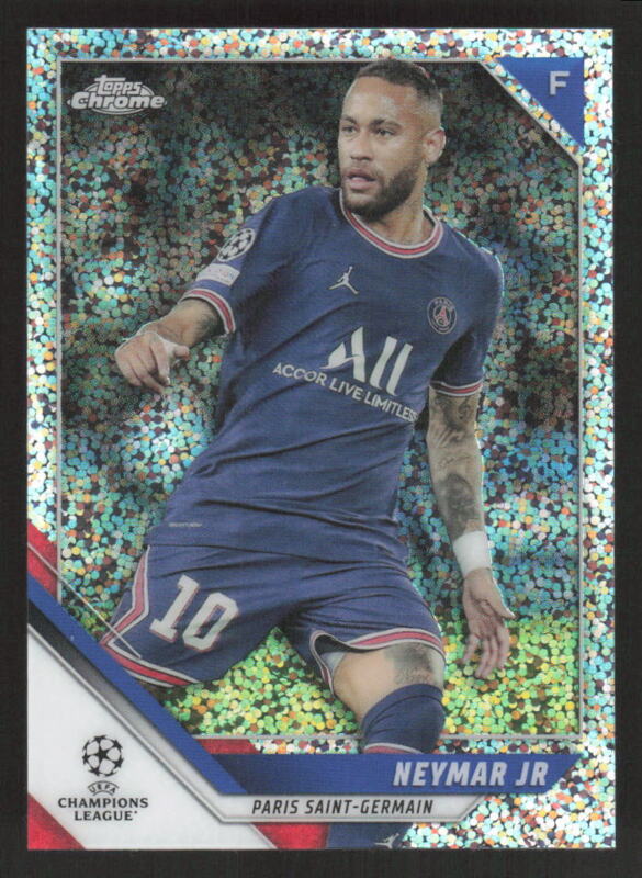 2022 TOPPS CHROME UEFA CLUB NEYMAR JR 50 SPECKLE REFRACTOR PARIS SAINT-GERMAIN