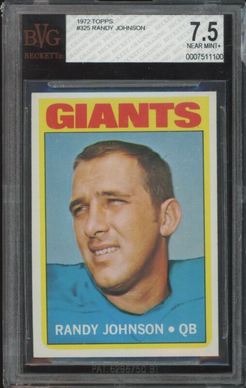 1972 TOPPS RANDY JOHNSON 325 NRMT+ RARE HIGH # BVG 7.5 FOOTBALL NEW YORK GIANTS