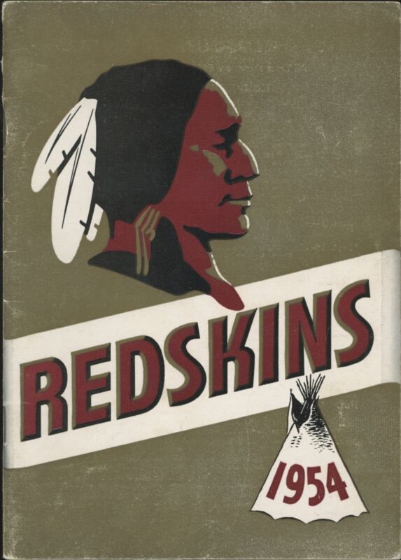 1954 WASHINGTON REDSKINS TEAM PROGRAM FOOTBALL WASHINGTON REDSKINS
