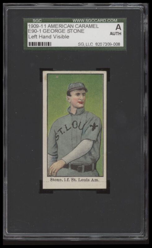 1909 E90-1 GEORGE STONE EXMT AMERICAN CARAMEL LEFT HAND VISIBLE SGC A BROWNS