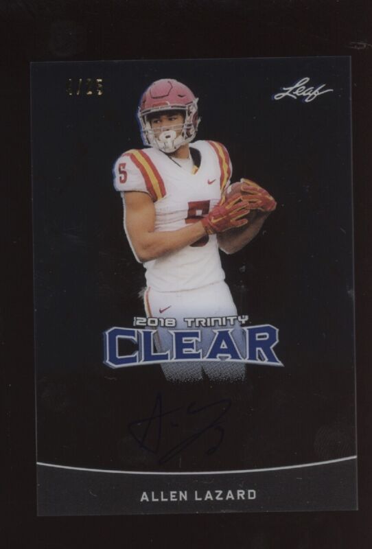 2018 LEAF TRINITY ALLEN LAZARD CA-AL1 CLEAR AUTOGRAPH BLUE RC 4/25 IOWA STATE