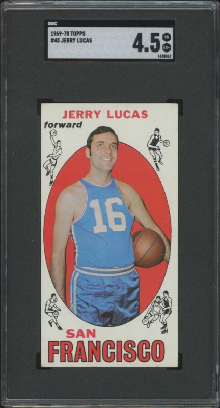 1969 TOPPS JERRY LUCAS 45 VG-EX+ RC HOF SGC 4.5 SAN FRANCISCO WARRIORS
