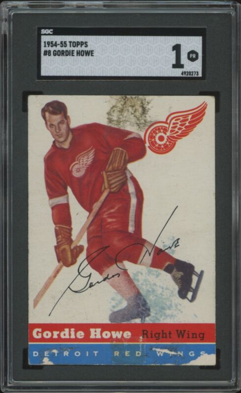 1954 TOPPS GORDIE HOWE 8 POOR SGC 1 HOCKEY DETROIT RED WINGS