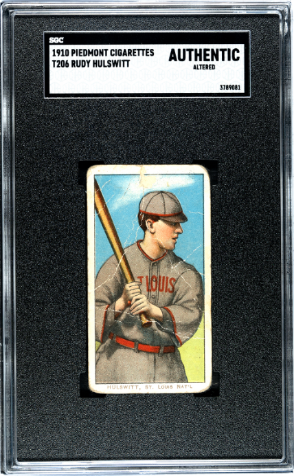 1909 T206 RUDY HULSWITT NNO POOR PIEDMONT 350 SGC A BASEBALL ST. LOUIS CARDINALS