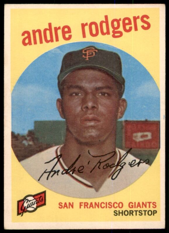 1959 TOPPS ANDRE RODGERS 216 VG-EX BASEBALL SAN FRANCISCO GIANTS