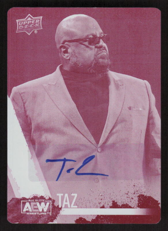 2021 UPPER DECK AEW TAZ 78 AUTOGRAPHS PRINTING PLATES MAGENTA 1/1 WRESTLING CREW