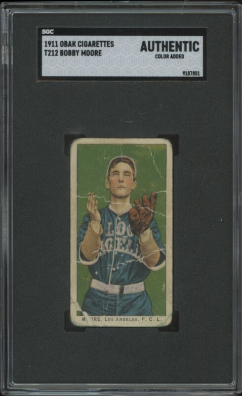 1909 T212 CHARLEY MOORE NNO POOR OBAK SGC A BASEBALL LOS ANGELES ANGELS