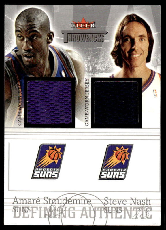 2004 FLEER PREMIUM STEVE NASH AMARE STOUDEMIRE THROWBACKS JERSEYS /99 SUNS