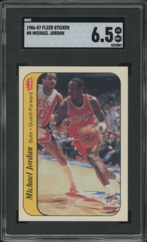 1986 FLEER MICHAEL JORDAN 8 EX-NM+ SGC 6.5 BASKETBALL CHICAGO BULLS